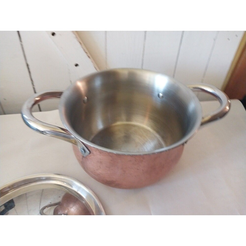 La Sera Cookware Copper Kettle/Pot Collection De Luxe Copper Triply w/Lid - Picture 5 of 15